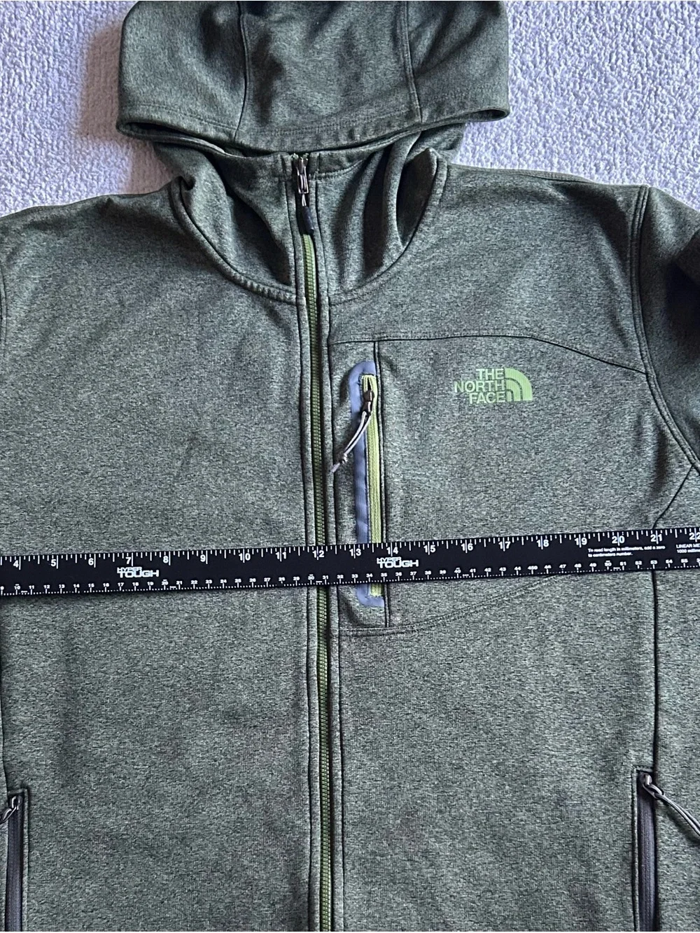 The North Face Men's Dark Olive Green Full-Zip Hooded Performance Jacket